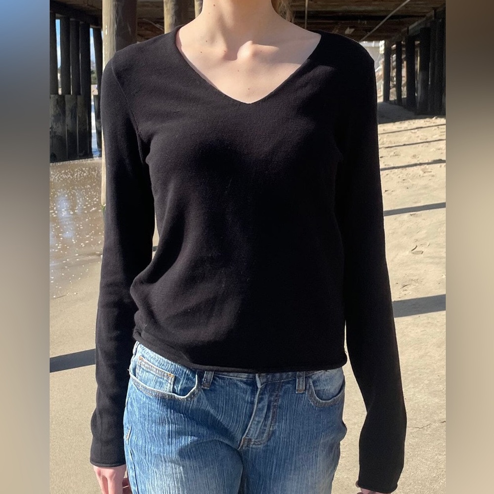 Brandy Melville Black Andi V-Neck Sweater